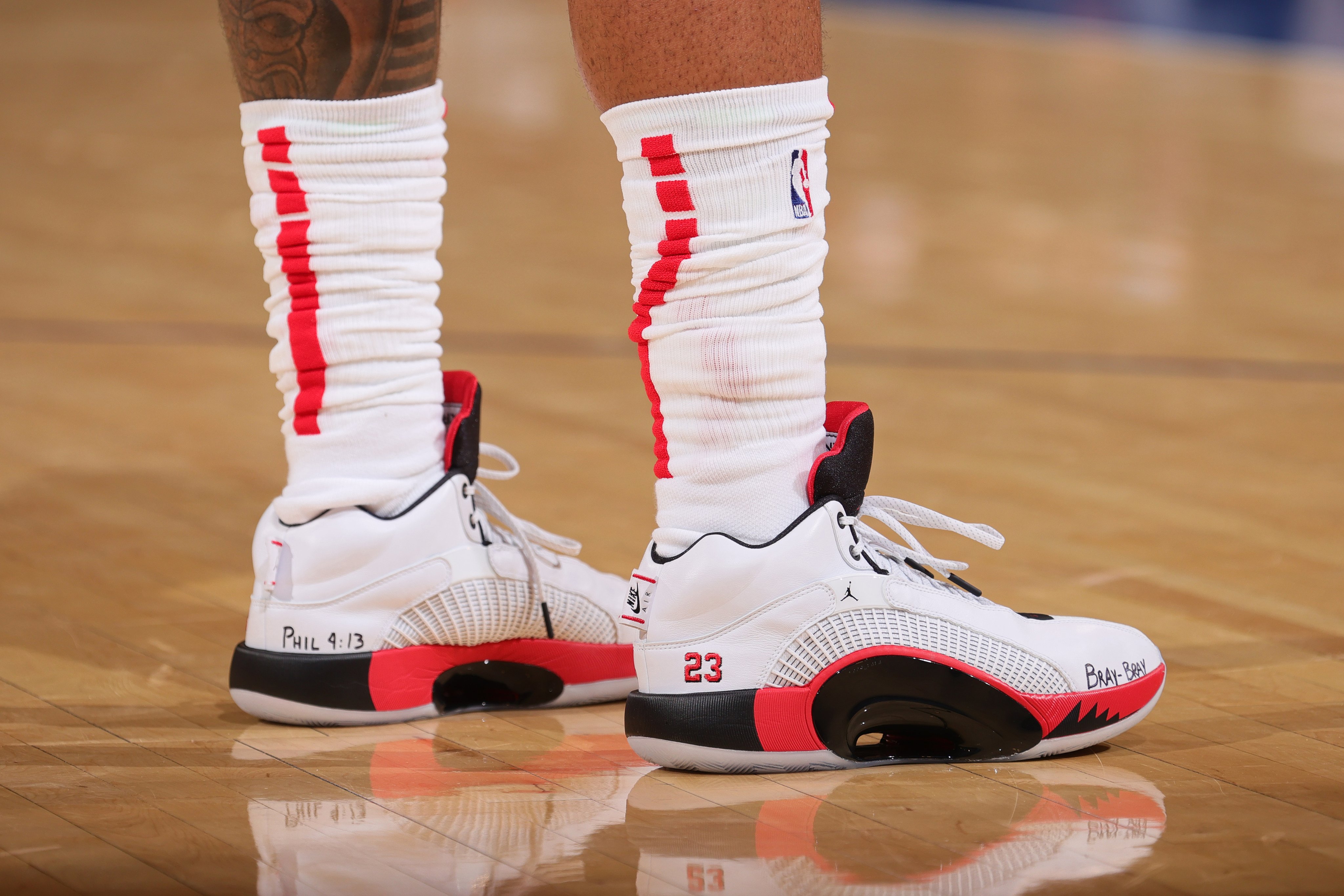 B/R Kicks on X: .@RealDealBeal23 wearing the Air Jordan 35 inspired by the  Air Jordan 5 Fire Red 🔥 https://t.co/zhu5AsZwRK / X