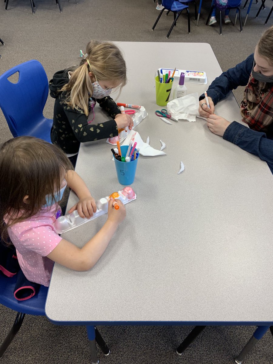 NevadaFCS's tweet photo. Mrs. Aanonson’s Child Development class at the NCRC. Theme of the day was caterpillars/butterflies. This was followed by a fun game of duck, duck, goose.  #NevadaCubPride https://t.co/k4ix235vMw