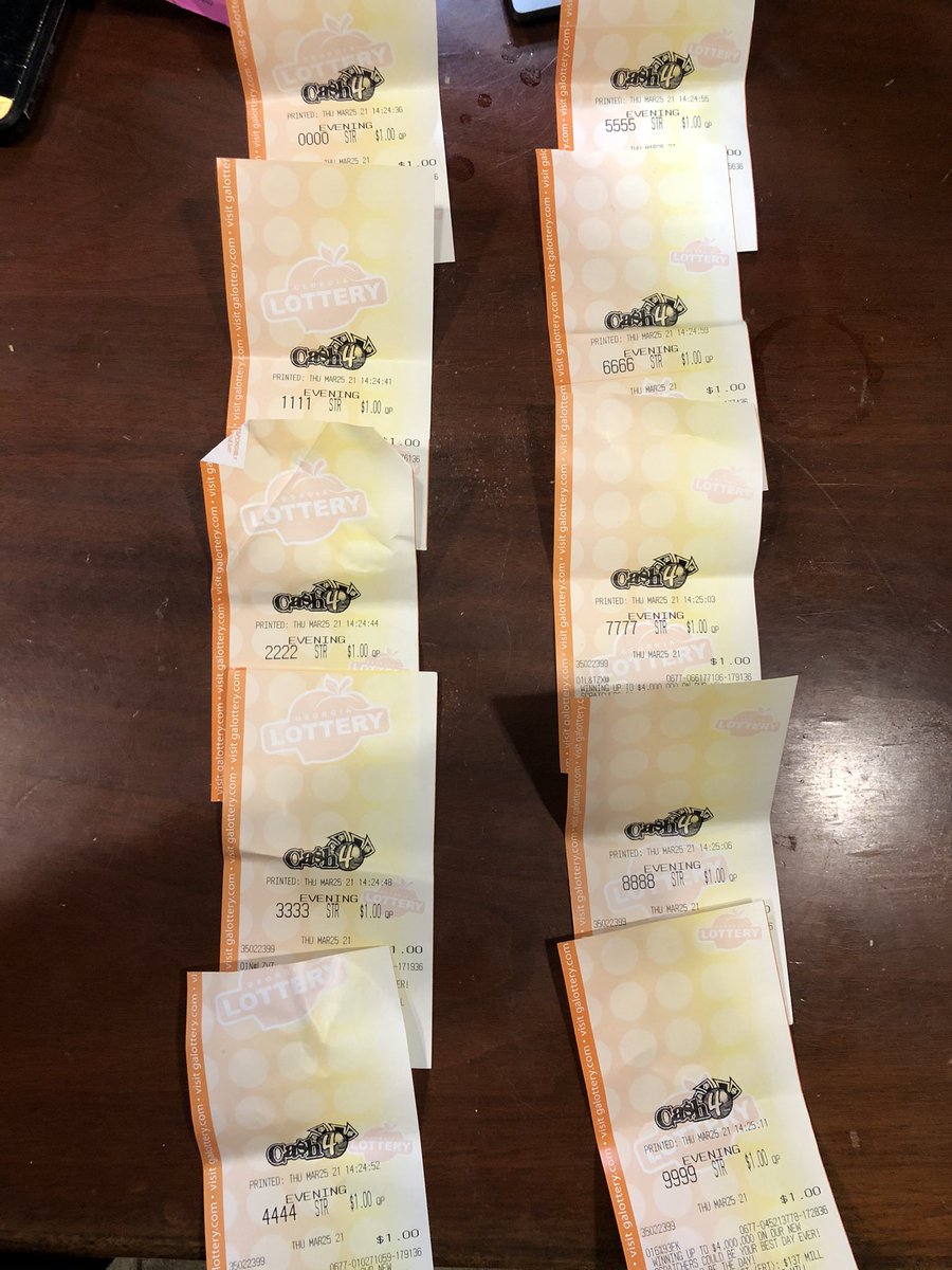 Imagine buying 10 quick pick cash4  lotto tickets and the machine spitting out 0000,1111,2222,3333....    <a href="/GeorgiaLottery/">Georgia Lottery</a>