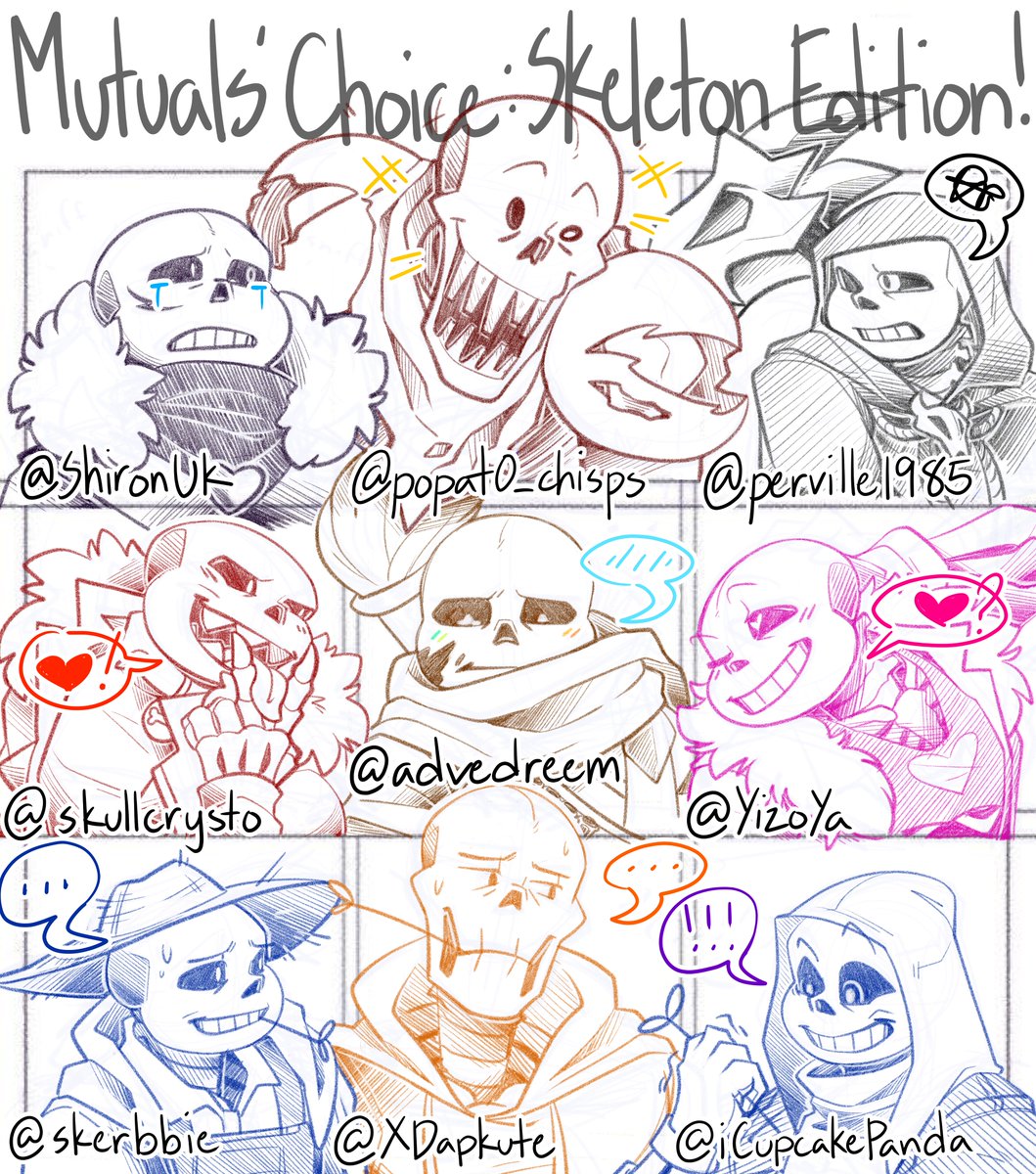 0chews's tweet photo. hahahhah lookit all these dorks 

many thanks to : @ShironuK @popat0_chisps @perville1985 @skullcrysto @advedreem @YizoYa @skerbbie @XDapkute @iCupcakePanda for their suggestions :3 

#undertale #undertaleAU https://t.co/2O1clK3yU2