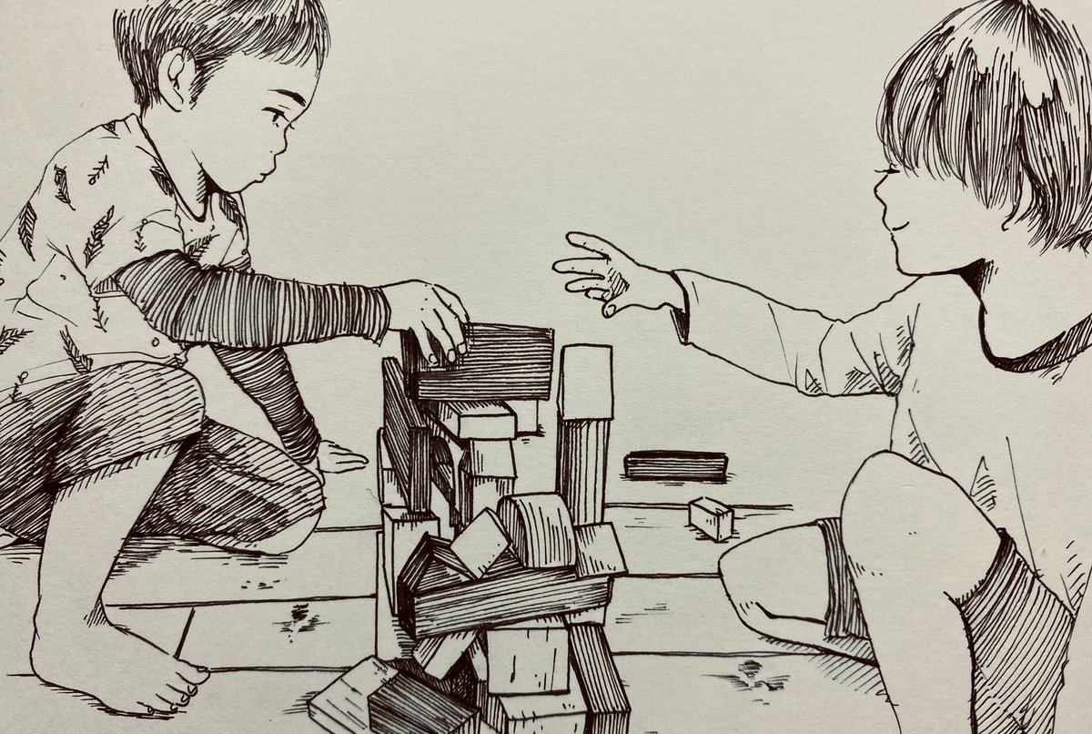 Nashika 今日は絵が描けないので 横顔載せたら と言うタグ風に横顔４枚載せます 初号機と恐竜いるけど 過去絵です アナログイラスト イラスト ペン画 絵描きさんと繋がりたい