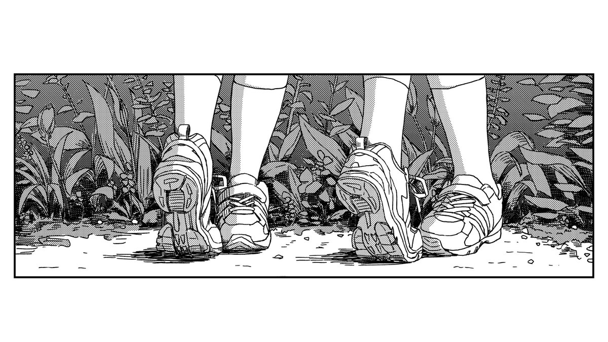 無駄に時間かかったコマ。やっとスニーカー地獄から解放された。もうしばらく描きたくない。 
