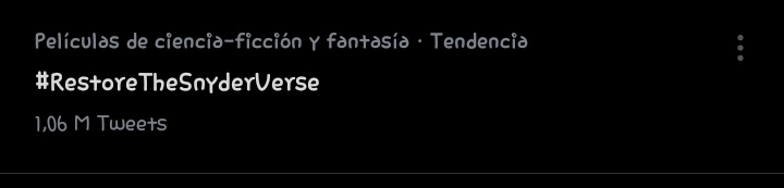 The fandom has spoken! #RestoreTheSnyderVerse has reached 1 million tweets (and counting) globally.