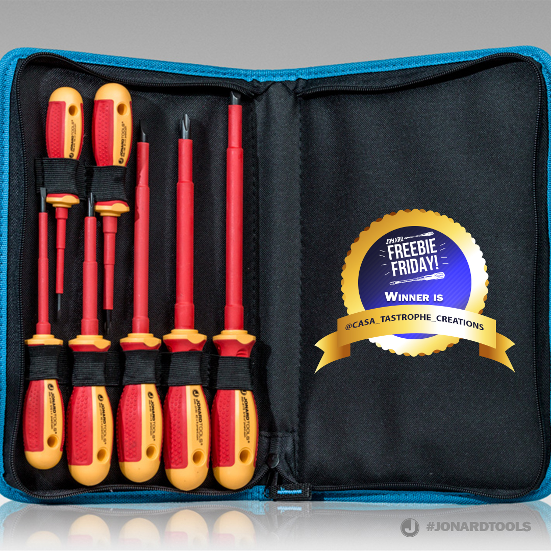 JonardTools's tweet photo. Congratulations @ casa_tastrophe_creations from IG on winning our popular #MustHave 7 piece insulated screwdriver tool kit (TK-70INS)!
#JonardTools #Jonard #MadeForLife #FF #InsulatedTool #Screwdrivers #Giveaway #Contest #Winner #ToolAddict #VoltageProtection #PerfectTools https://t.co/V74iy6qY7Z
