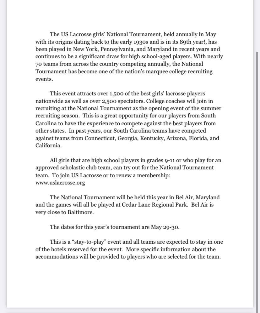 KaylaMattingl17's tweet photo. It’s official! Excited for the opportunity to help showcase our best lacrosse players #LetsGo #USLacrosse #SouthCarolina #GirlsLacrosse https://t.co/1LF8fAEHbN