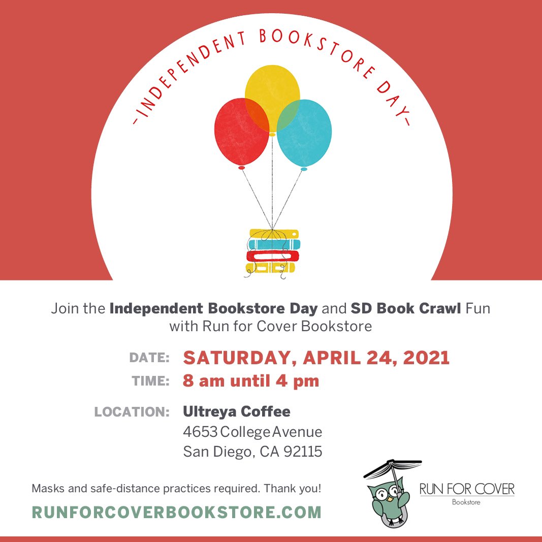 RFCBookstore's tweet photo. The excitement is mounting! We will be having a pop-up shop in celebration of Independent Bookstore Day and the SD Book Crawl on Saturday April 24 @ultreya_coffee 
Mark your calendars!!!
Spend $35.00 minimum and get the exclusive Top Secret pin by Susie @boygirlparty https://t.co/iiIvmI4jJI