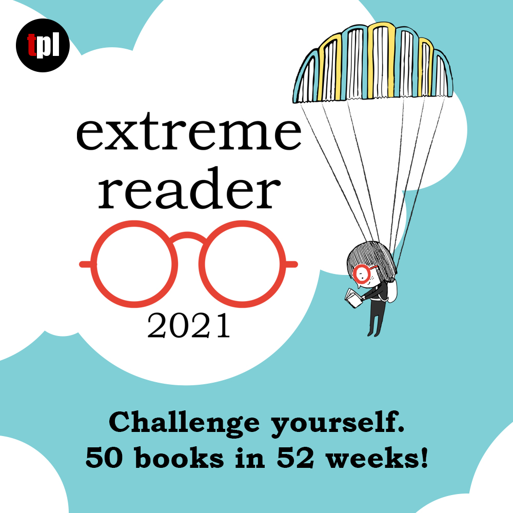 TacomaLibrary's tweet photo. It takes endurance and patience to be an Extreme Reader. Do you have it in you to finish 50 books in 52 weeks? ππβ‘Join the Extreme Reader Challenge and cross that finish line. https://t.co/gI4Kk5NGJX
#todayatyourlibrary #tacomapubliclibrary #extremereader https://t.co/ckb0YQcuMk