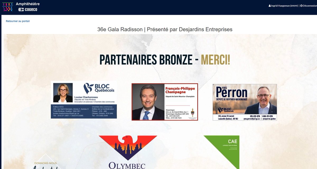 yvesperronbq's tweet photo. Présent virtuellement au #GalaRadisson sous le thème « Le droit de rêver ». Une réussite et l’occasion de reconnaître détermination, courage et passion dont font preuve nos entrepreneurs de la Mauricie en ce temps de pandémie. Félicitations aux récipiendaires et organisateurs! 😊 https://t.co/LgRumf8RjO