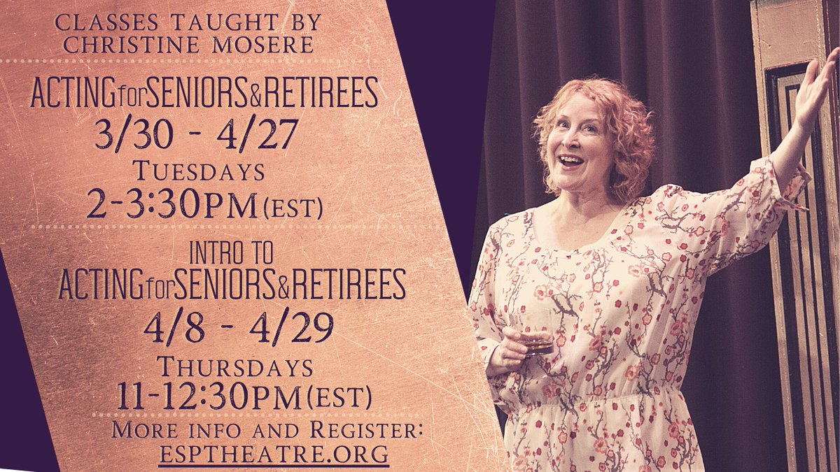 There's still a few spots left for both of Christine's Senior Acting classes. Follow this link to sign-up:
endangeredspecies.secure.force.com/ticket/#/