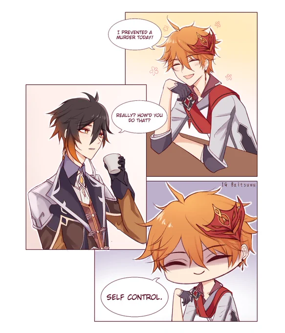 He's getting better at it.
Incorrect quotes generator: https://t.co/SYhKiWHT9d
#Genshin #childe #zhongli 