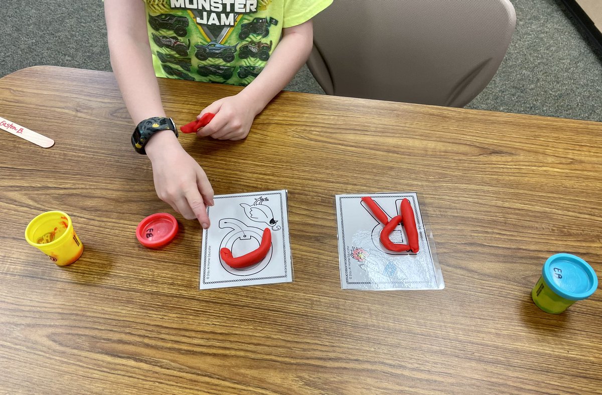 Letter recognition using play-doh is so fun for my kinder friend to shape into the letters of the alphabet, while saying the letter name & sound! #katyintervent #jrerocks #katydyslexia