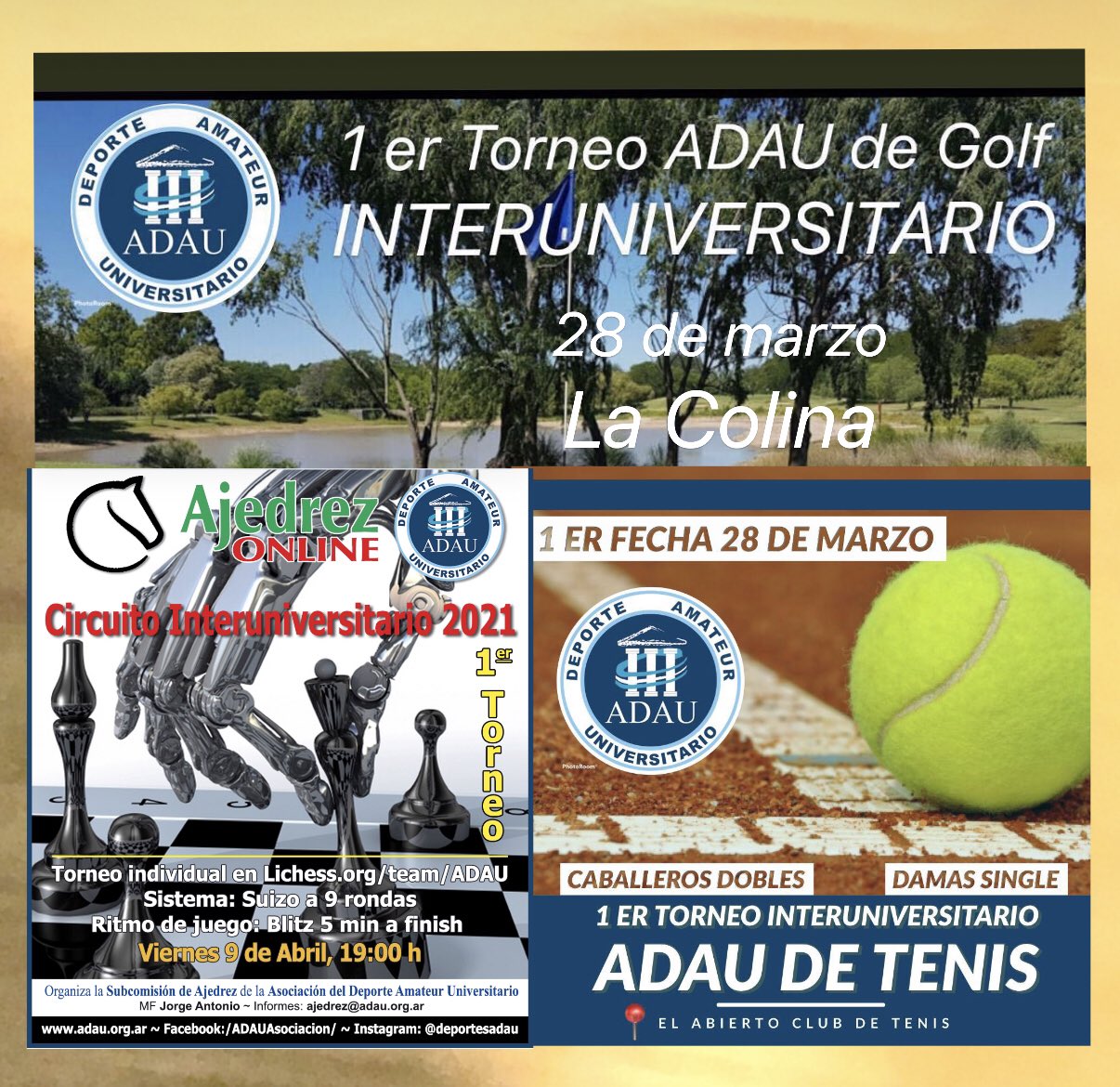 3º Torneo ADAU interuniversitario de ajedrez online 2021