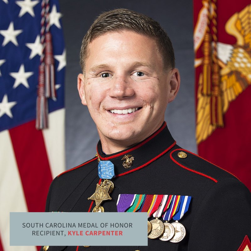 FOFHColumbiaSC's tweet photo. Today is National Medal of Honor Day.

Now a champion for Fisher House, you can read more about Kyle Carpenter’s story here: https://t.co/UrWy6aEDpa

#kylecarpenter #NationalMedalofHonorDay https://t.co/oOMSec45yf
