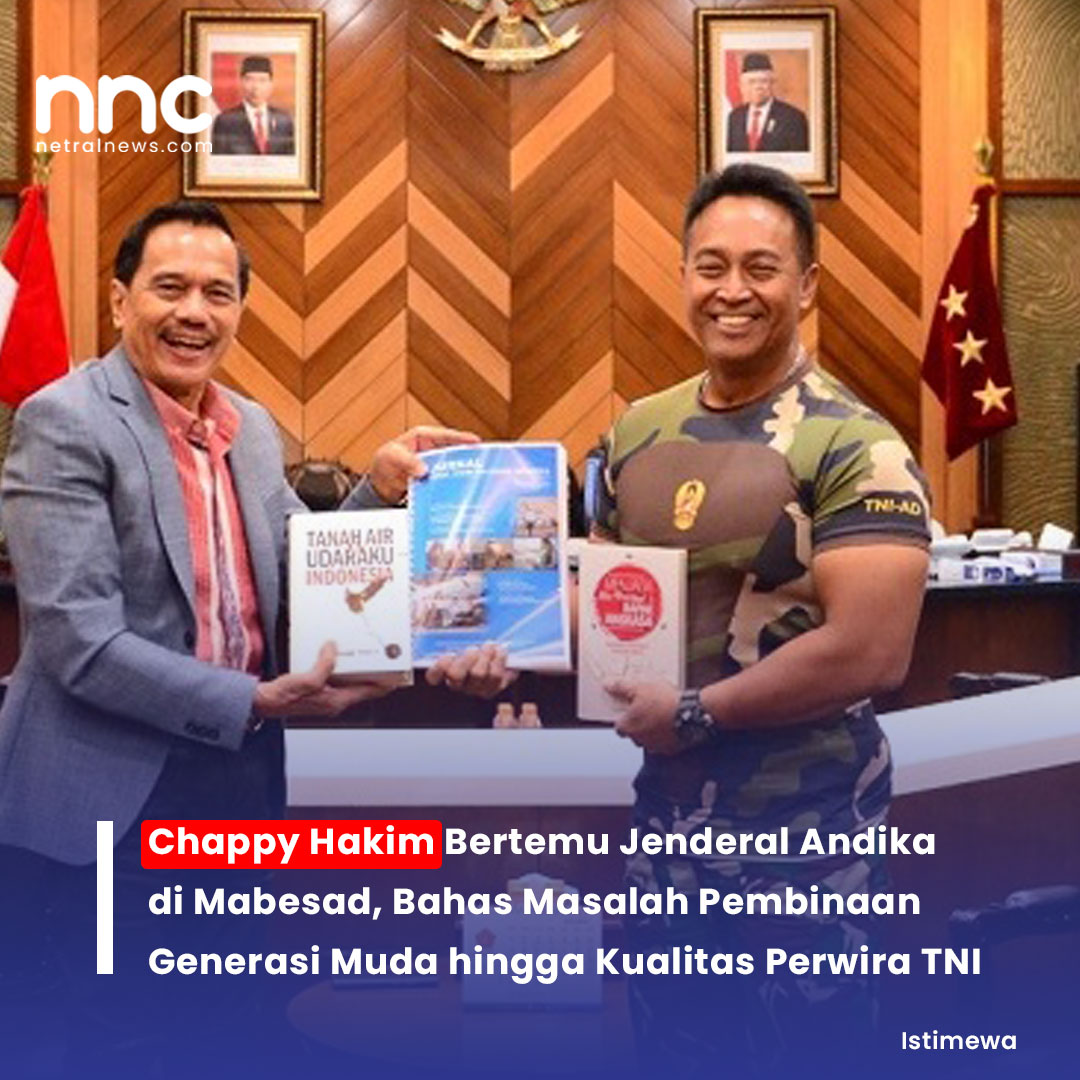 netralnews's tweet photo. Chappy Hakim, Ketua Pusat Studi Air Power Indonesia (PSAPI) melakukan audiensi dengan Kepala Staf Angkatan Darat (Kasad), Jenderal TNI Andika Perkasa Markas Besar TNI AD atau Mabesad di Jakarta, Rabu (24/3/2021).
https://t.co/MFwo2nn6r8
#ChappyHakim #PSAPI #TNIAD https://t.co/inXUcSFfv9