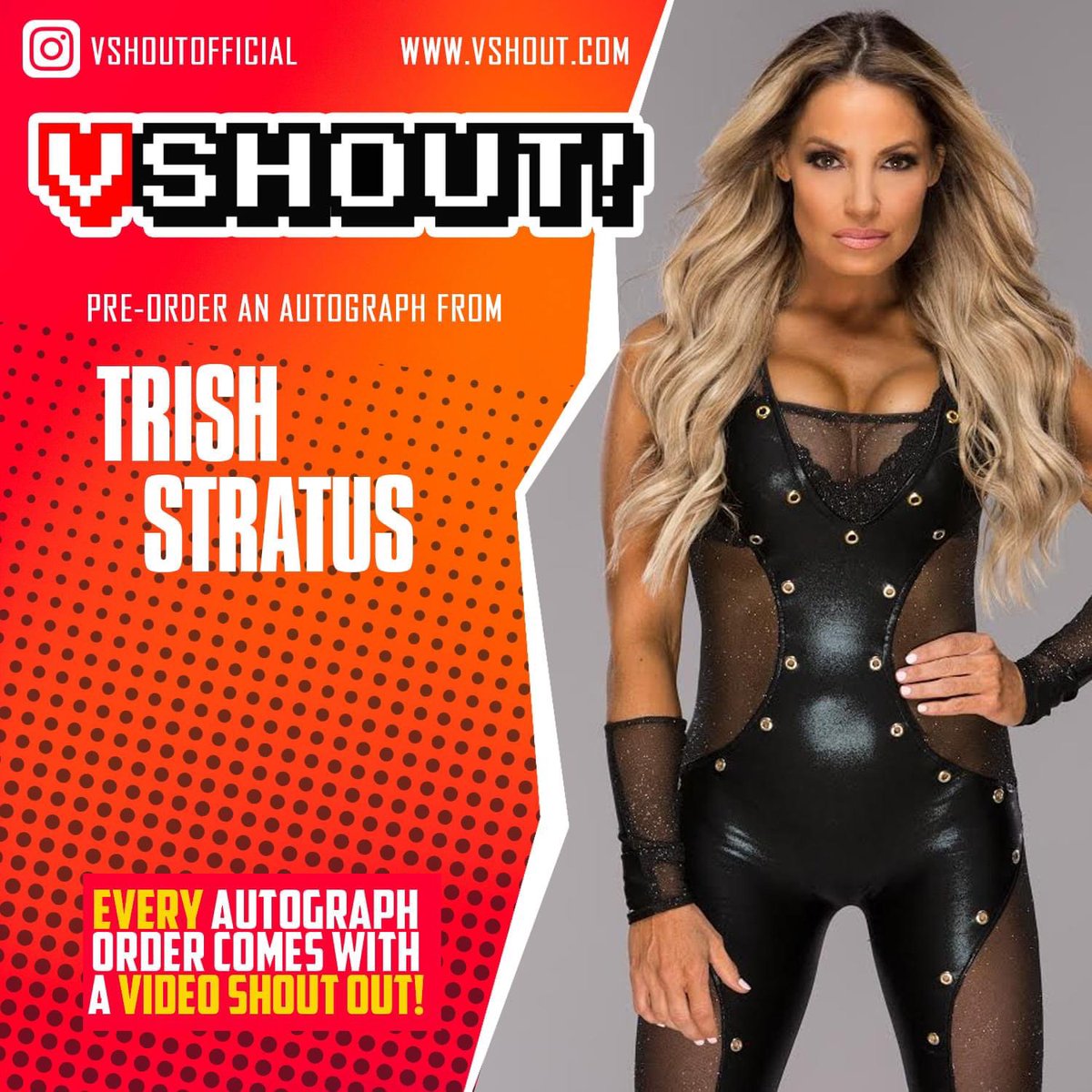 Check it out! @trishstratuscom is now on #vshout! Mail in your own personal item to be signed or choose a print we have available! All autographed items come with a personalized video shoutout! https://t.co/cG26tkV29Q https://t.co/NvWyvurL8s