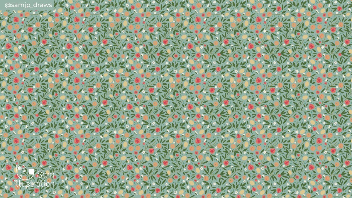 samjp_draws's tweet photo. Hello #colour_collective!
Spring is here in a floral pattern in #Xanadu.
#pattern #patterndesign #spring #samillustration https://t.co/3qEsy4jXTe