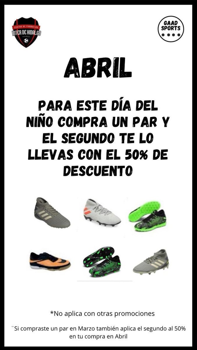 hidalgo_inter's tweet photo. ⚫🔴⚽Aprovechen la magnífica promoción de GAAD Sports para toda la comunidad ÍNTER.
#YoSoyInter #ExperienciaInter #SOYINTERFEMENIL https://t.co/cG6RNLjRix