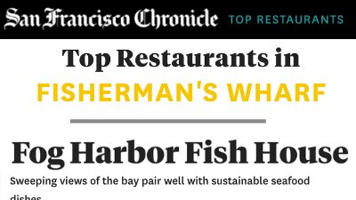 FogHarbor's tweet photo. Thank you @hooleil for including us on your @sfchronicle list of Best Restaurants in Fisherman's Wharf https://t.co/qtSGNEQSP6 https://t.co/IuqxPUem8j