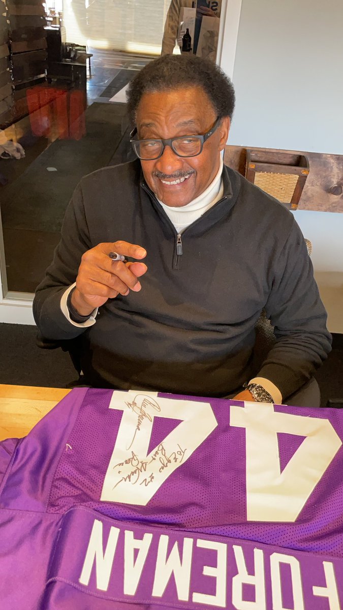 TheIronJen's tweet photo. @ChuckForeman Seriously you are a class act. Your beyond kind gesture/gift really touched our family. We are still speechless.  Thank you!!
P.s. #44 video highlight reels are playing non stop over at our place https://t.co/Hfxt01p7kw