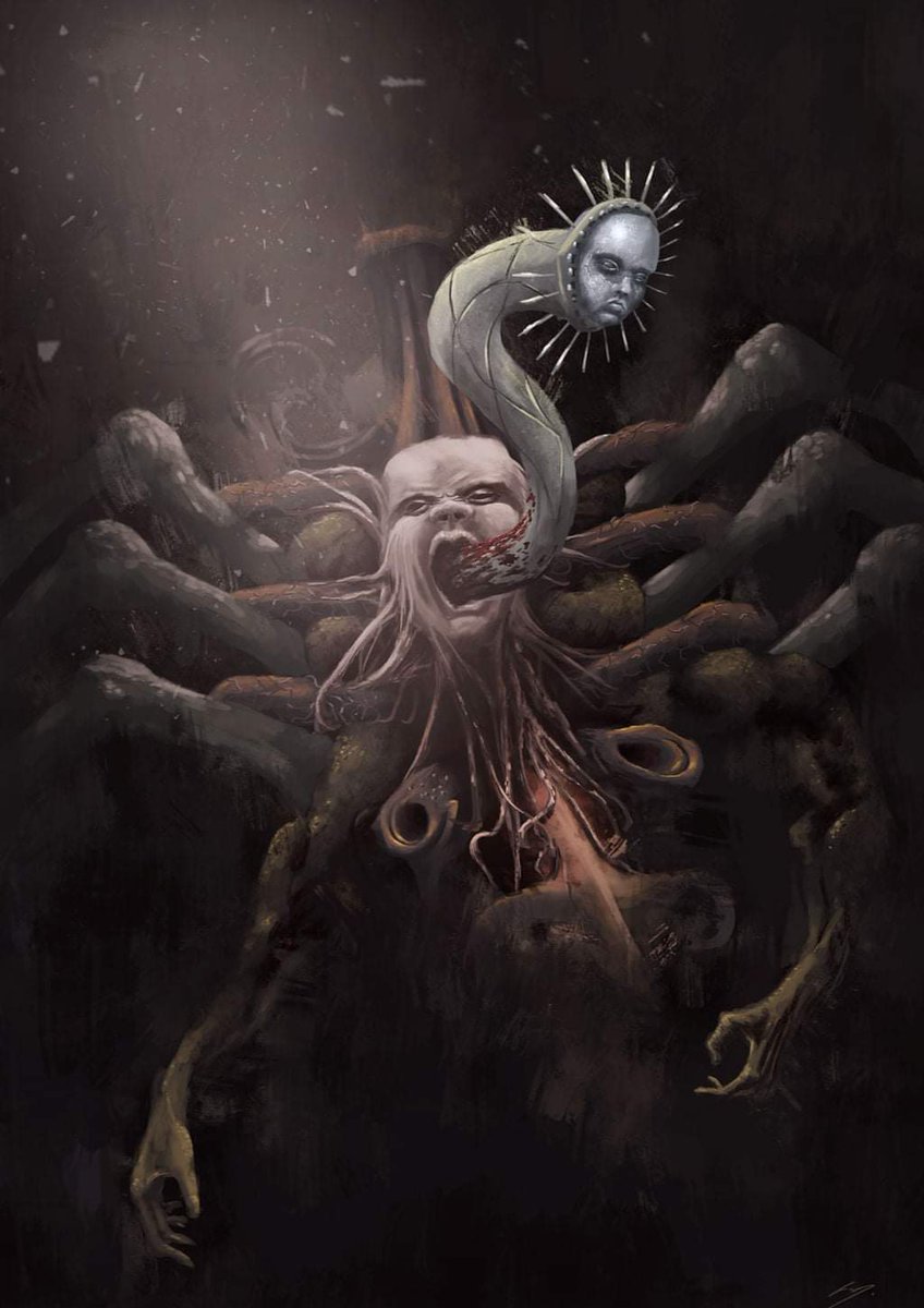 ArathKnnath's tweet photo. The #Art by Christophergine.
#today #Lovecraft #Lovecraftian #darkness #madness #chaos #Nightmares #oldones #elders #Mythos #Demons #CosmicHorror

⫷ᏖђΞ Ꮙ۞ÎÐ⫸ https://t.co/5JCcyHEP3I
