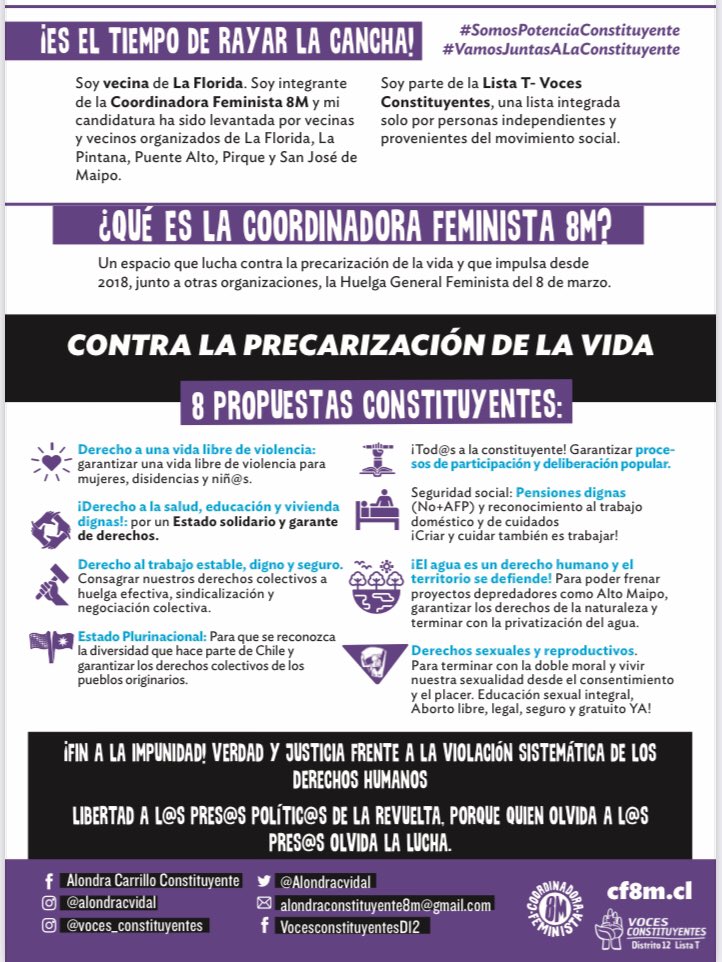 AlondraCVidal's tweet photo. Así como Paulina no sabía cómo encontrarme en la papeleta, es importante q aclaremos a todes nuestres amigues y vecines del #Distrito12 q somos la #ListaT, yo soy opción T1 la 1era en la papeleta. Somos hartas listas y se entiende q no esté fácil identificar. Hay q hacer correr. https://t.co/tdcWEbFSf6