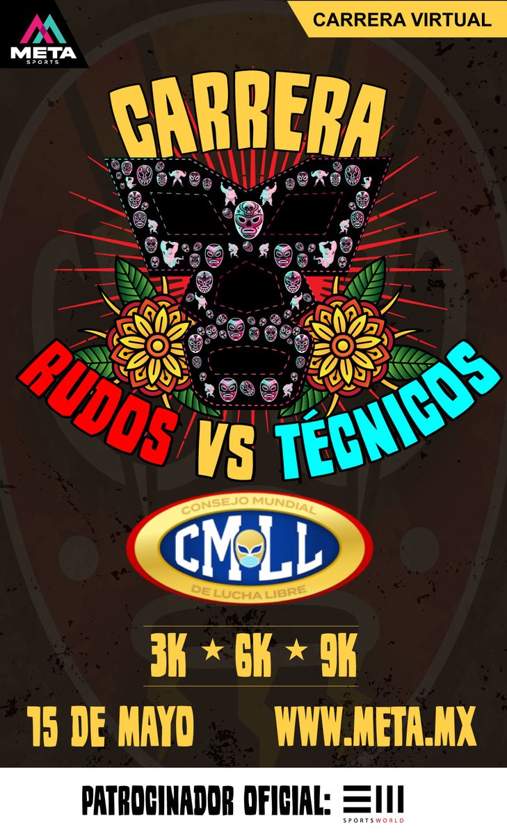 EnDondeCorrer's tweet photo. ¡Lucharaaaan de dos a tres caídas, sin límite de tiempoooo! La Carrera virtual Rudos vs Técnicos ya está aquí. Inscríbete en https://t.co/tCJHoofXE0 🏃🏻🏃🏻♀️😇😈👊🏼 #running #runner #facebookrunners #runners #runhappy #correr #cardio #metasportsmkt #Metaforlife https://t.co/huUo3o7Jyz