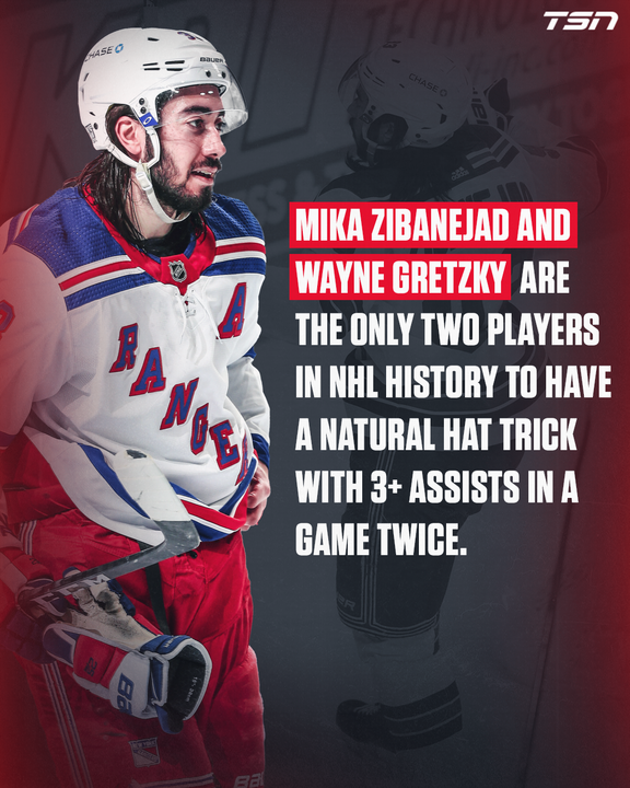 TSN_Sports's tweet image. Mika Zibanejad recorded both his in the span of nine days, both against the Flyers. 😅