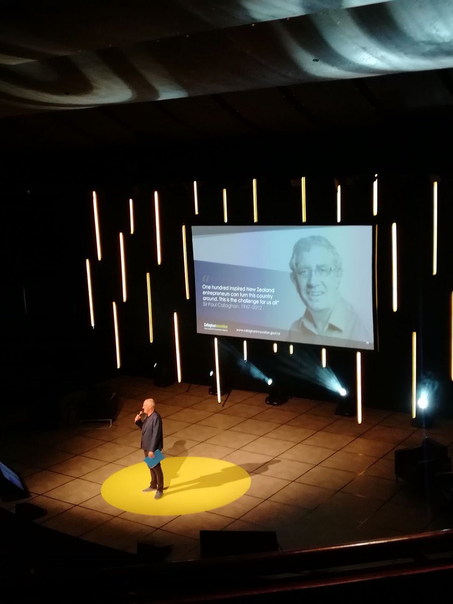 SilverLiningsNZ's tweet photo. “One hundred inspired New Zealand entrepreneurs can turn this country around. That is the challenge for us all.” @dwdowns sharing Sir Paul Callaghan’s wise words which inspire @callaghannz to help make this happen. #SilverLiningsNZ https://t.co/DHivMaiosp