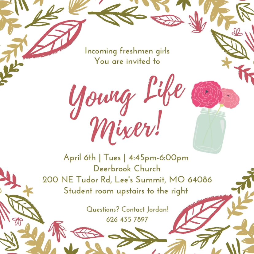 LSYoungLife's tweet photo. Incoming Freshmen Girl Mixer! - https://t.co/OrC8DoDT27 https://t.co/WkhZe0Rvzk