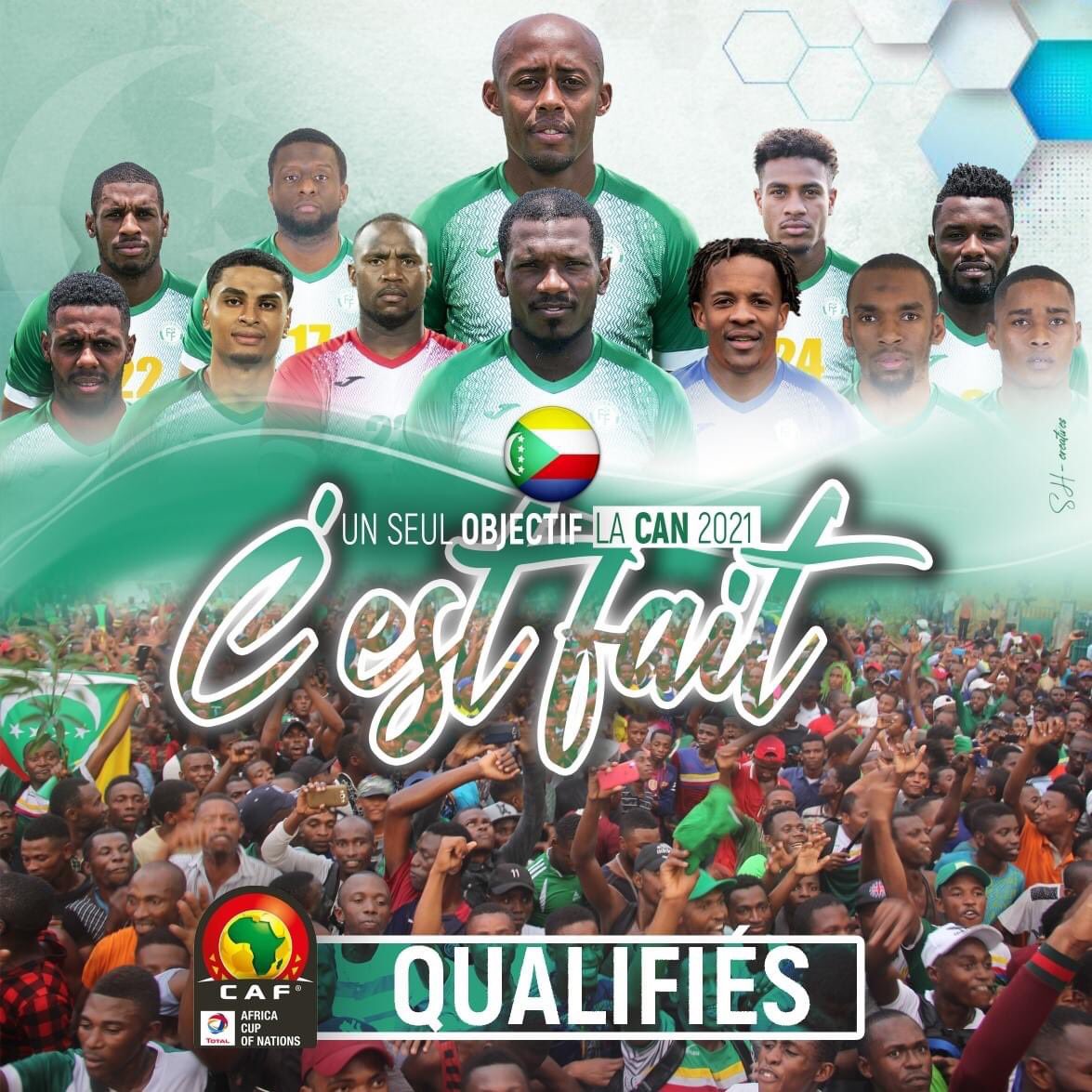 MzeSamboussa's tweet photo. H I S T O R I Q U E 25/03/2021 CAMEROUN ON ARRIVE !!! 
Trop d’émotion juste MERCI LES CŒLACANTHES DES COMORES 
LA FIERTÉ DES NÔTRES 
FIER D’ÊTRE COMORIEN 🇰🇲💚🤍 https://t.co/syORAEXgKA