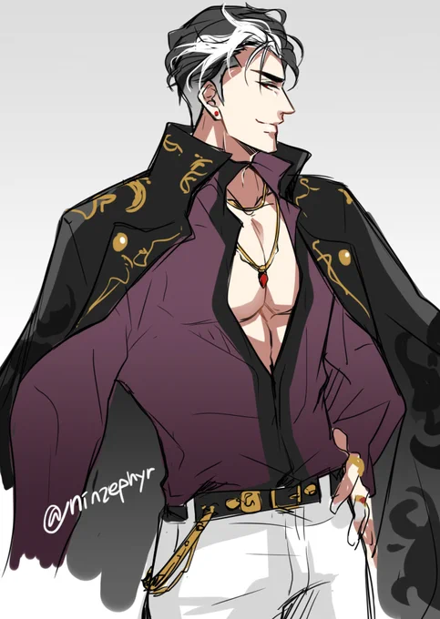 I finished work, came home then think about drawing modern Yws.... what if he's a mafia boss-- 