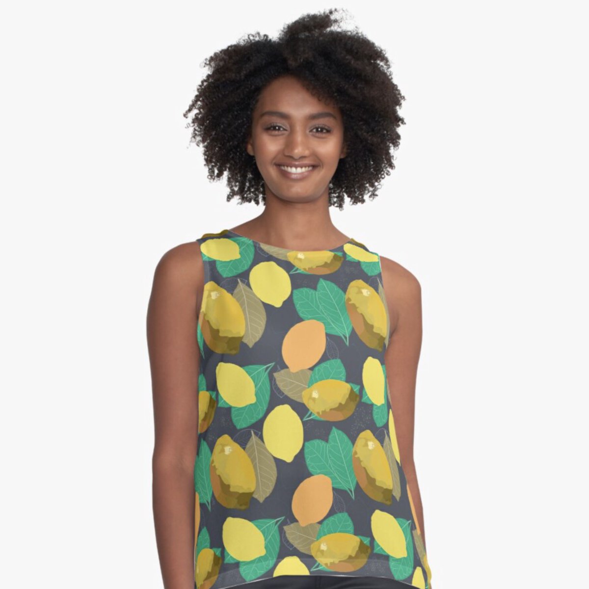 Top with lemon pattern, available in my Redbubble shop. redbubble.com/de/i/top/Lemon…. #lemos #lemonpattern #redbubble #top #surfacedesign #printondemand #aikla_using_colors #a_using_colors #lemonsandleafs #springfashion #summerfashion #2021summer #2021spring