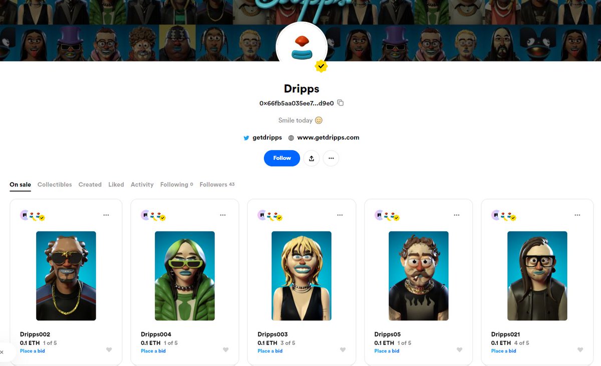 GetDripps's tweet photo. Verified on @rariblecom 😍
More Dripps very soon! We are very excited to share more news! 
https://t.co/J1VhmOS7vI
#nft #NFTCommunity #rarible #Cryptoart https://t.co/V0LQTnDLFS