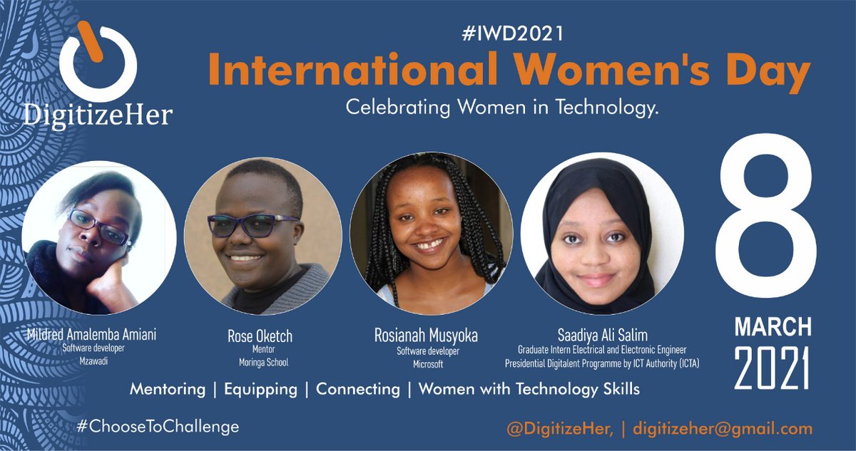 DigitizeHer's tweet photo. "Itβs so essential to surround yourself with individuals who are already where you want to be. Iron sharpens iron."
As we wrap up #IWD2021 we would love to celebrate our mentors for the great impact they create in our lives.
#DigitizeHer https://t.co/GrQy4owSMW