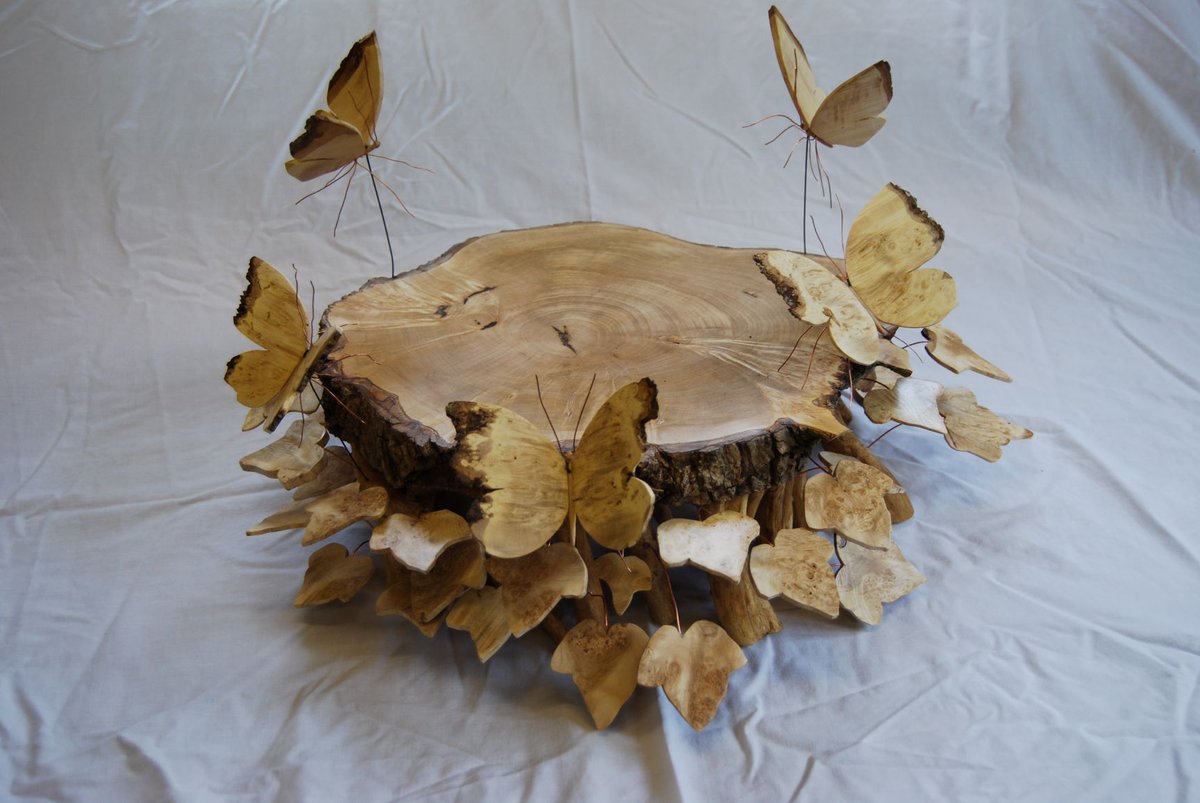 TinyTonyH's tweet photo. @AndyWoodturner Log cut up by a blunt chainsaw, sold as a cake stand https://t.co/3QN6AZuYIj