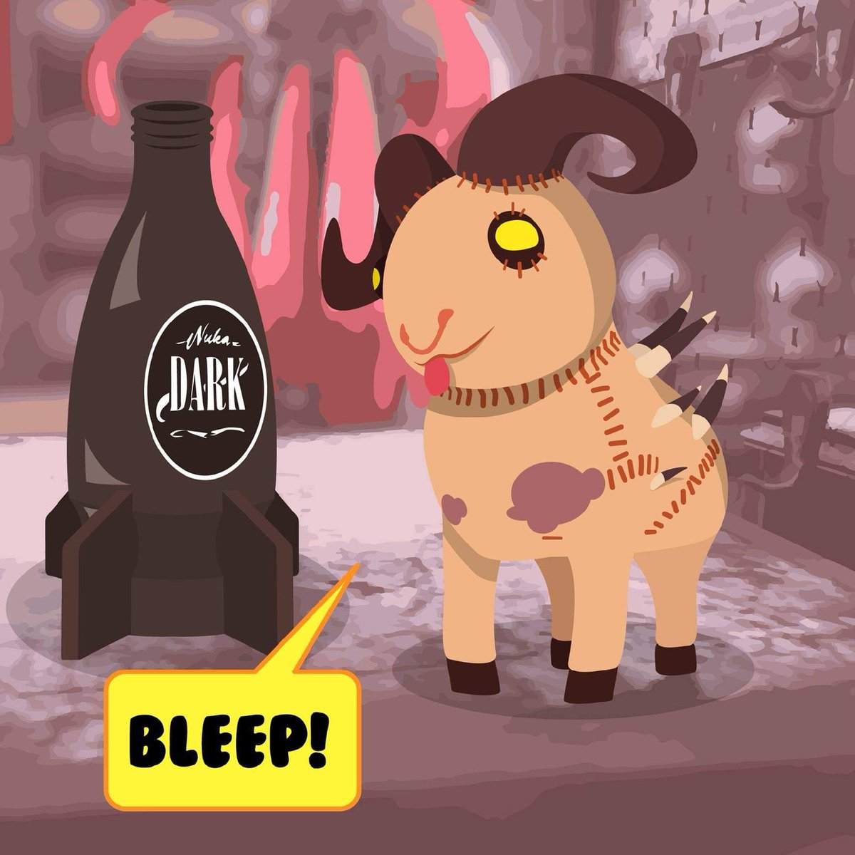 ShibeSkippy's tweet photo. Drinking buddy after a long day!
#Fallout #Fallout76 #Bethesda #Sheepsquatch #plushie #shennigans #digitalart #comic #vector #graphic #graphicdesign #illustration #AdobeIllustrator https://t.co/RZQBJ1QCMt