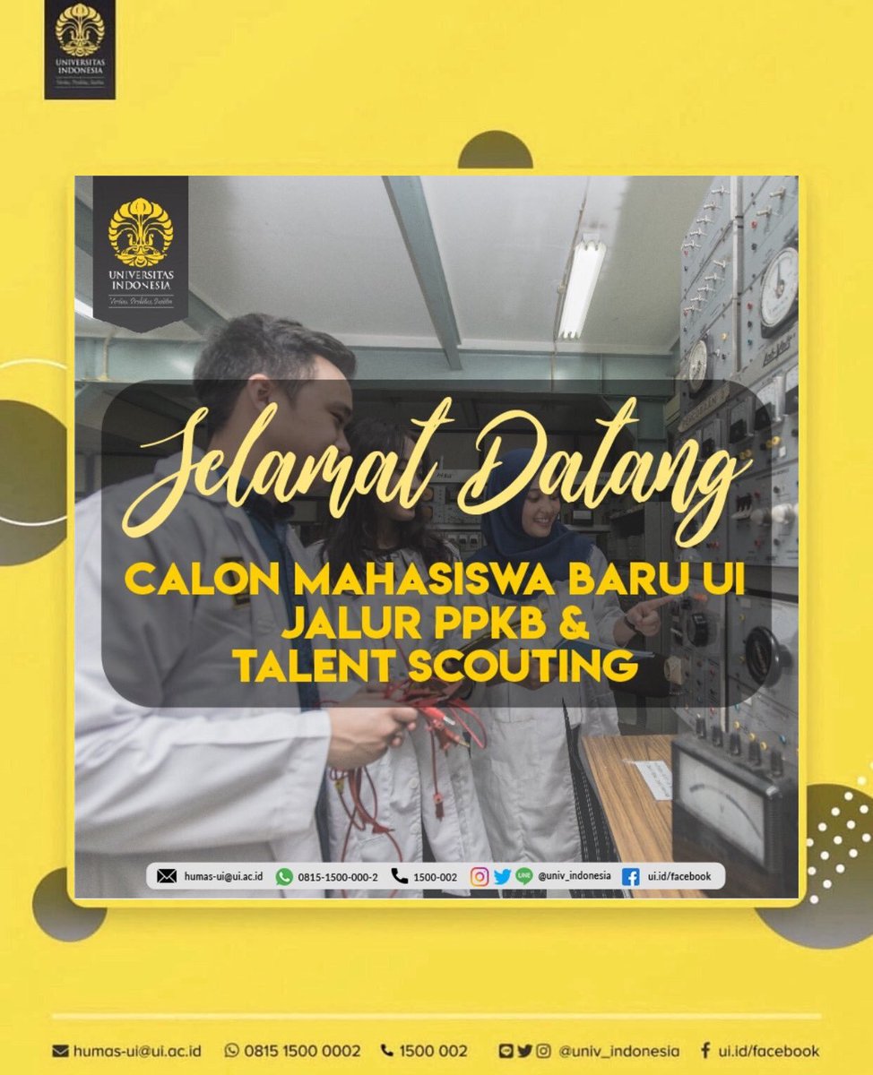 Selamat datang calon mahasiswa baru UI jalur PPKB & Talentscouting!