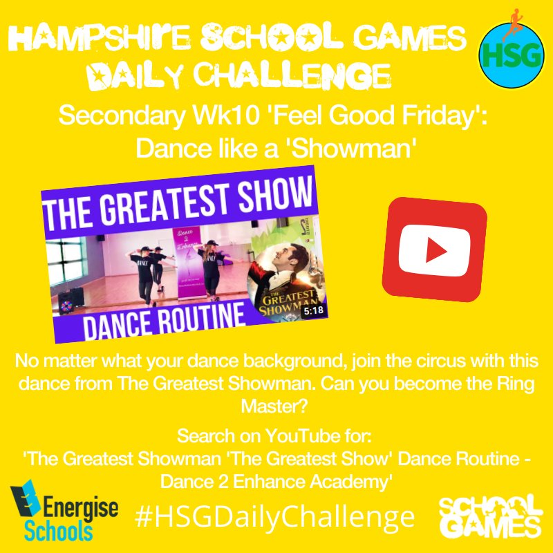Ladies and gents of Secondary schools.... can you join the circus and be part of the greatest show?! #HSGDailyChallenge @YourSchoolGames @EnergiseSchools