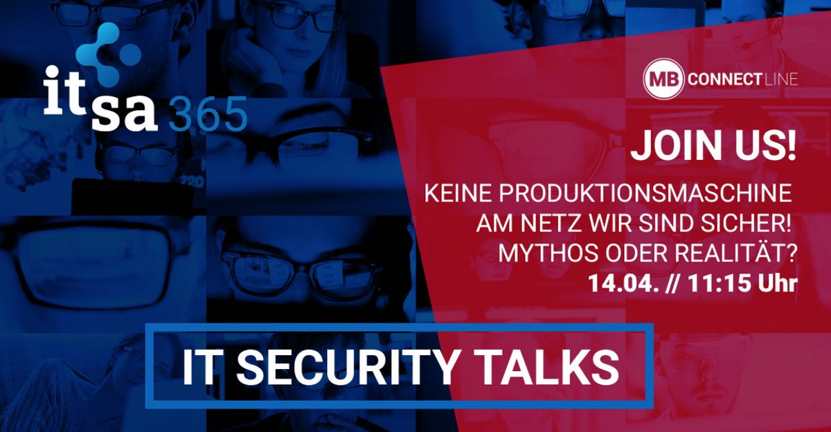 mbconnectline's tweet photo. Save the date: IT SECURITY TALKS, 13.-15.04.2021. Wir sind dabei. Verpassen Sie nicht unseren spannenden Vortrag. Die Teilnahme ist für Sie kostenlos. 

#itsa365 #ITSecurity #joinus https://t.co/ZcR0UtFPeV