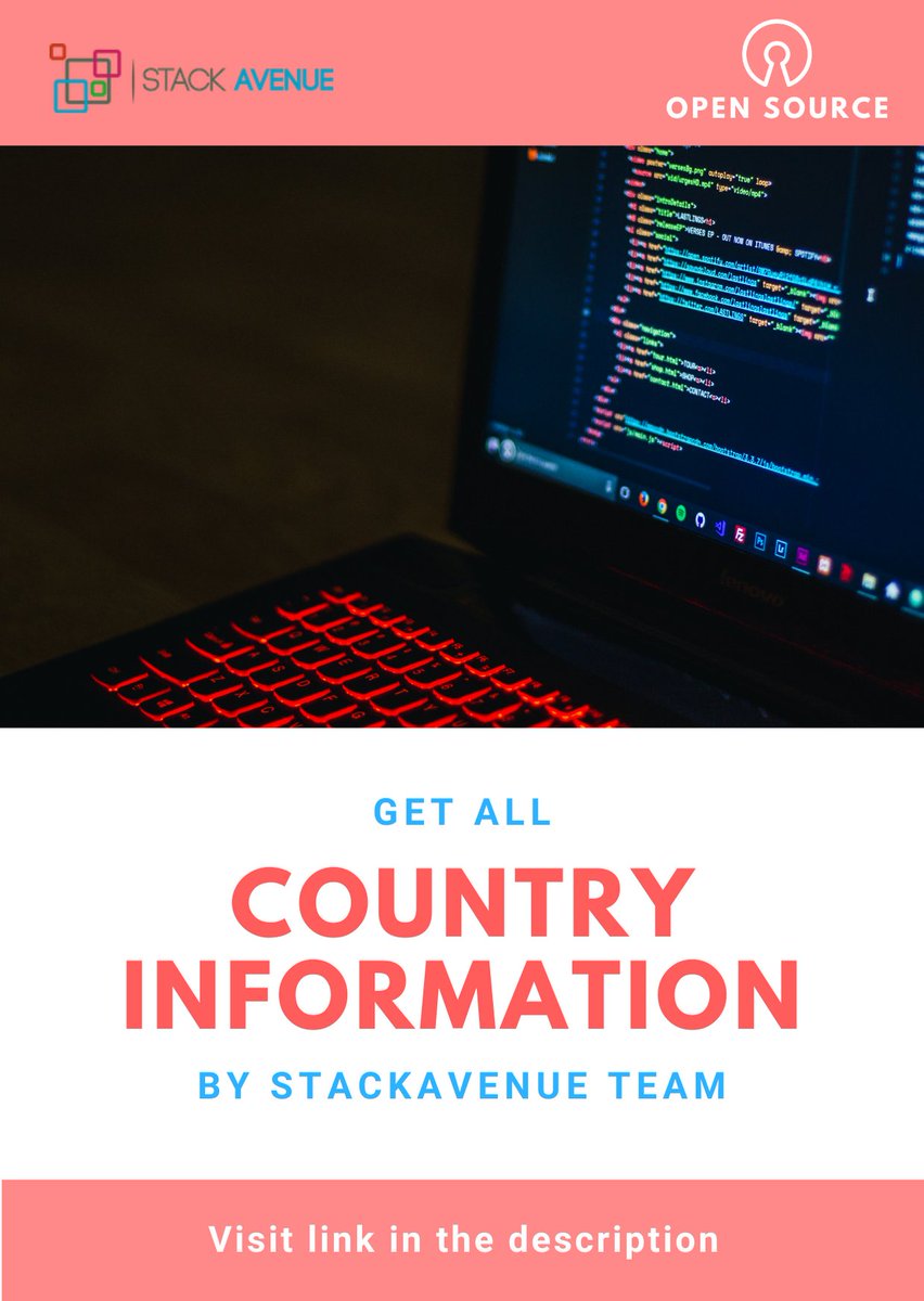 StackAvenue's tweet image. Get all country information by StackAvenue team. Click on this link- lnkd.in/eg8UhGS.

#npmjs #nodejs #opensourceproject #javascript #javascriptdevelopers #javascripts #javascriptlibraries  #frontendwebapps #mobileapp #github