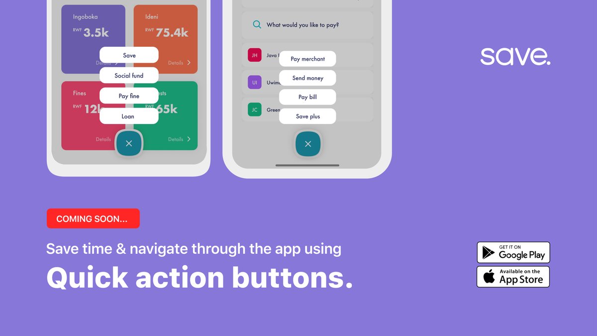 SaveApp_HQ's tweet photo. #RwOT The excitement of more cool features we are bringing to you on #SaveApp  is real on our end! 

Introducing to you soon are the "Quick action buttons" that will be making your navigation through the app wayyyy more easier! Cool stuff right? 😉

#EnsembleWeCan https://t.co/SUFdy8dIO3