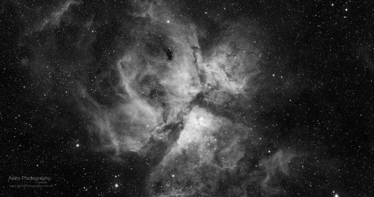 aus_astro_photo's tweet photo. A quick snap of Eta Carina in Ha using ZWO 1600MM on WO Megrez 90. A 3 frame mosaic, about 10 frames of each mosaic 3 min each. Cloud was around so I threw out about the same again. Taken at Astro Observatories Western Australia #astrophotography #remoteastronomy https://t.co/BOhrmVkwBH