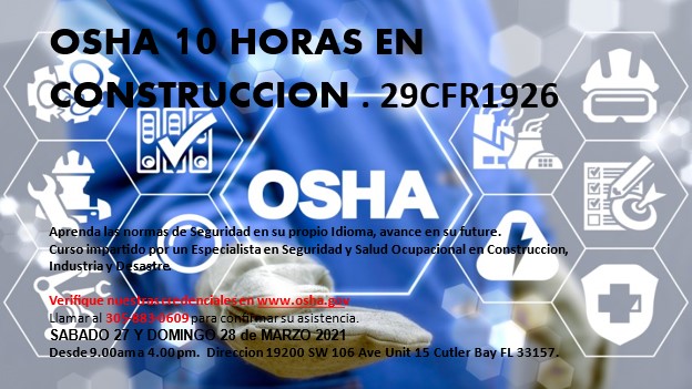 oshainstitute's tweet photo. Entrenador Autorizado en Construcción, Industria General, Desastres en Sitios de Trabajo.Especialista en Salud y Seguridad Ocupacional en Industria General y Construcción.
https://t.co/zCJJRjArez
#oshatrainer #oshacourses #safetytraining #oshaauthorizedtrainer #forklifttraining https://t.co/f8A0gmldLF
