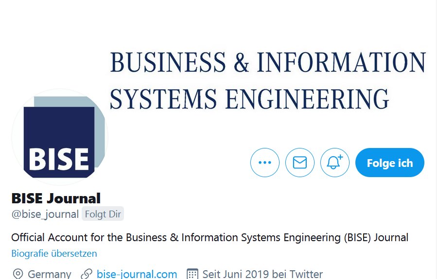 I am very happy that my friend <a href="/profBPM/">Hajo Reijers</a> is joining me as a co-editor of the #Department of #BPM of <a href="/bise_journal/">BISE Journal</a> and I thank retiring co-editor Jörg Becker from @ercisorg for the excellent collaboration! The best way to stay up to date is to follow <a href="/bise_journal/">BISE Journal</a> here on twitter!