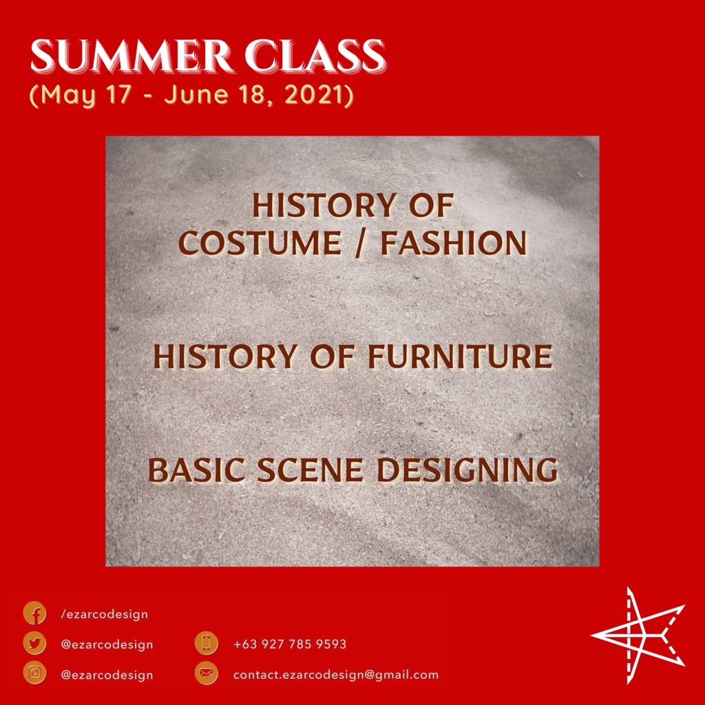 _zyxstudios's tweet photo. ‼️SUMMER CLASS: #History &amp; #Design‼️
 
March 16-May 16, 2021

Classes start on May 17-June 18, 2021

Open for ages 15 &amp; up

Fill up this form to enroll: https://t.co/xwMY1mpG1F

#EzarCoDesign #SummerClass #summer #OnlineClass #quarantine #pandemic #Covid19PH #vaccines #enrolment https://t.co/CAV6YVHDZj