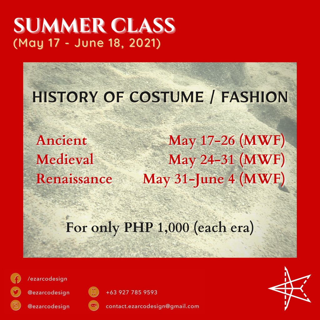 _zyxstudios's tweet photo. ‼️SUMMER CLASS: #History &amp; #Design‼️
 
March 16-May 16, 2021

Classes start on May 17-June 18, 2021

Open for ages 15 &amp; up

Fill up this form to enroll: https://t.co/xwMY1mpG1F

#EzarCoDesign #SummerClass #summer #OnlineClass #quarantine #pandemic #Covid19PH #vaccines #enrolment https://t.co/CAV6YVHDZj