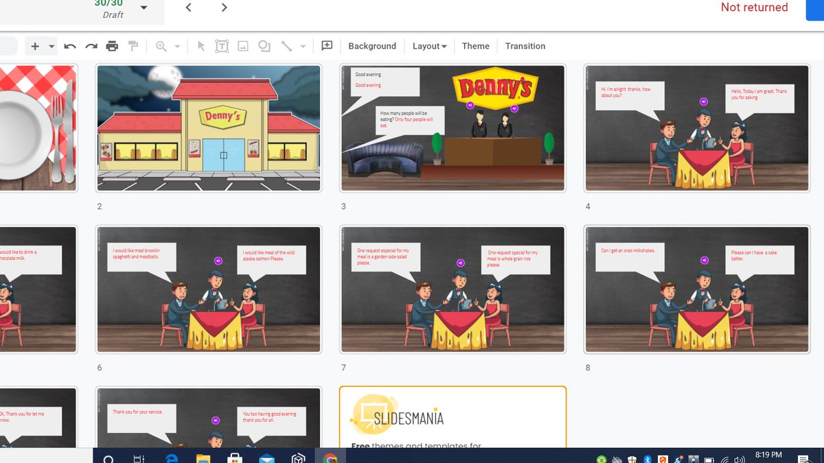 #Newcomers working on ordering at a restaurant. Listening to my <a href="/justmoteHQ/">Mote</a>  audio, and then responding to the statement or command. They used an actual menu from Denny's. Maybe next year we can actually take a trip to the restaurant. 😥

Food Unit Revamped. 🥗🥙🥩🍜