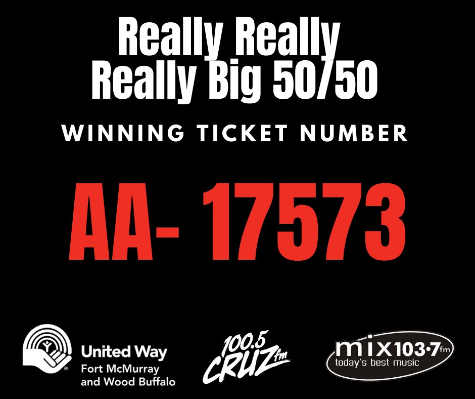 FMWBUnitedWay's tweet photo. 🎟️🎟️Check your tickets! 🎟️🎟️
The Really Really Really Big 50/50 winning ticket number is AA-17573!
#localloveymm @Mix1037radio @1005CRUZFM https://t.co/6rkx8HCIpT