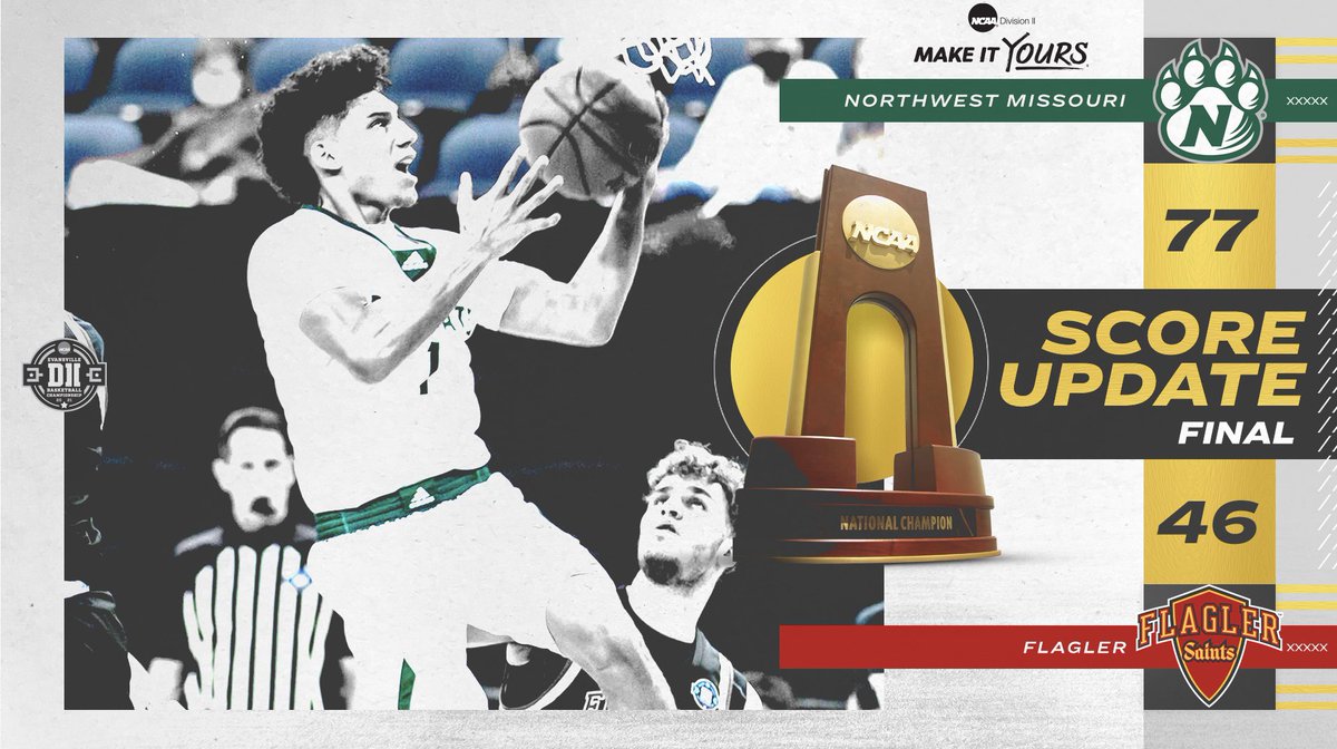 NCAADII's tweet photo. 🏆🏀 Northwest marches on to the #D2MBB title game with the largest margin of victory in a national semifinal ever! 

The Bearcats will look to add their third championship in the past four tourneys. https://t.co/vWwPoJpfM2