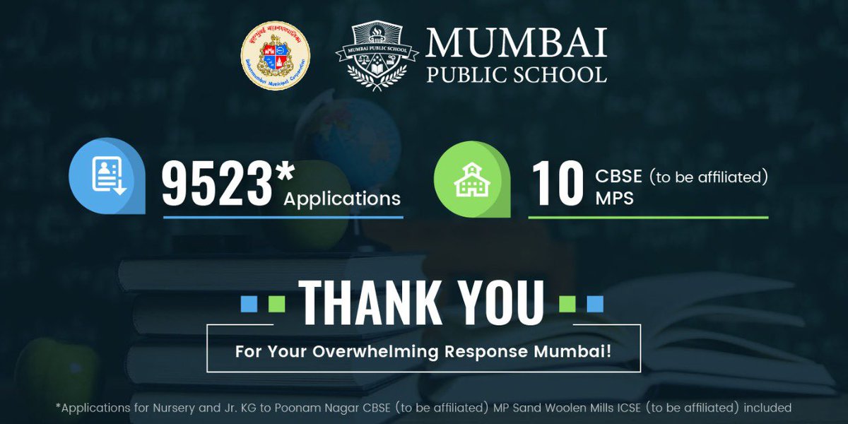 Proud moment for all of us.. Great response to the @mybmcedu #MumbaiPublicSchool, CBSE schools.. Thank you parents for showing faith in @mybmc ..
Congratulations @CMOMaharashtra @AUThackeray saheb, @KishoriPednekar @ShradhaSJadhav @salilashutosh @sandhya_vipul  🙏